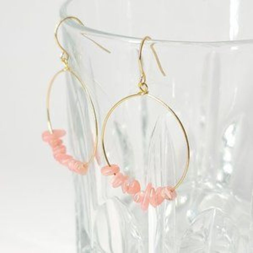 NEW Natural Peach Pink Quarts Earrings
